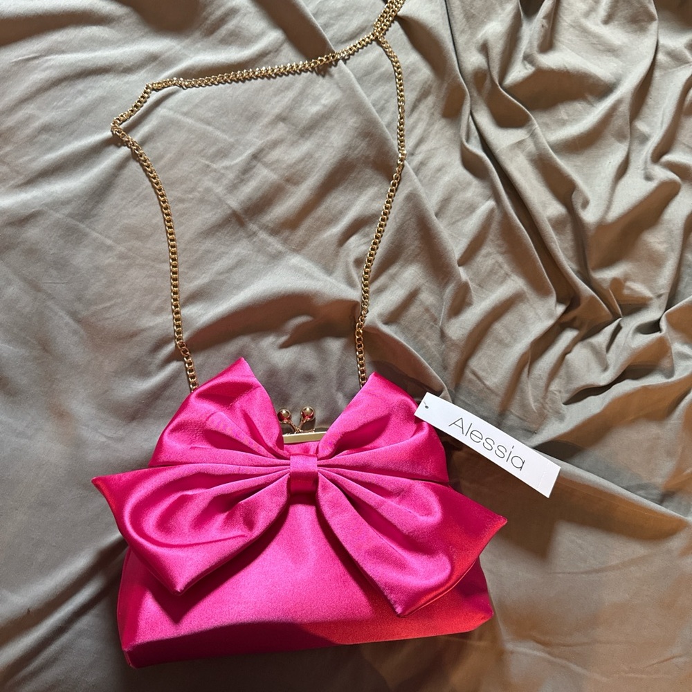 Alessi Pink Bow Chain Bag